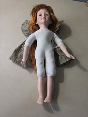 Porcelain Doll 15.5in NJSF Red Hair Character Face Costume Outfit