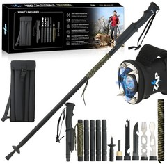 Tactical Walking/Trekking Pole 18n1 multitool Survival Hiking Stick_ STUN & MORE