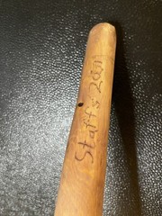 58″ Cedar Wood Twisted Staff Hiking Stick Walking Cane HandMade USA 2001 Vintage