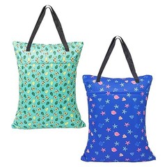 BABY 2 Pack Large Wet Dry Bag Waterproof Hanging Cloth Avocados and Starfish