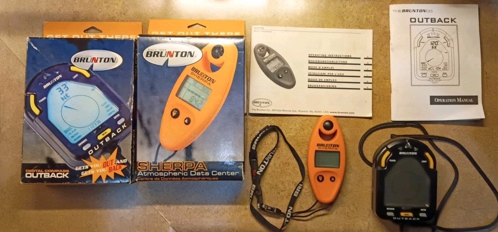 Brunton Sherpa Atmospheric Data Center Outback Digital Compass Set Lot