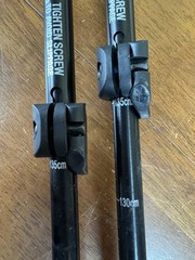 Outdoor Black Adjustable Hiking Trekking Poles Pair 110–135cm w/ Straps