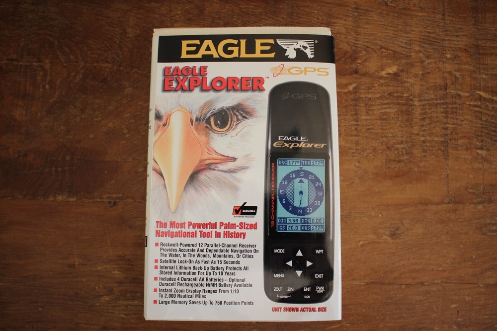 Eagle Explorer 12 Channel Handheld GPS Receiver Vintage GPS in Opened Box NOS