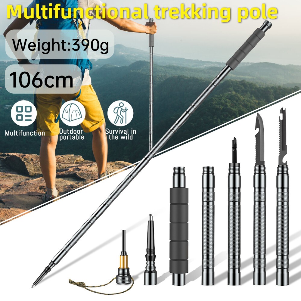 Aluminum Ultralight Trekking Poles Walking Cane Outdoor Camping Hiking Stick New