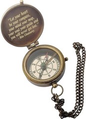Flat compass leather case custom engrave design unique gift item