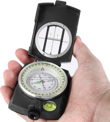 Military Compass Waterproof Impact-Resistant Curved Lensatic for Hiking Survival