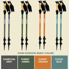Carbon Fiber Hiking Stick 2 Pack – Professional Grade, Charcoal Gray