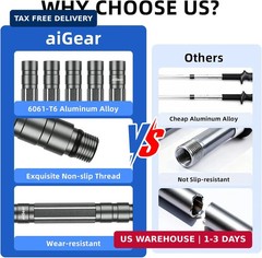 aiGear G2 Tactical Hiking Stick, 5-Section Heavy Duty Walking Staff for Men Wome