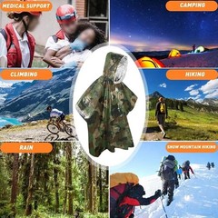 Camo Waterproof Raincoat for Motorcycle Camping Multifunctional Outdoor Gear