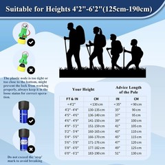 Comfort Grip Nordic Walking Trekking Poles – 73 Inch Max Height, Packable Design