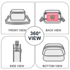 Clear Bag for Stadium Events Clear Purse Stadium Bag Satchel Small Grey Clear