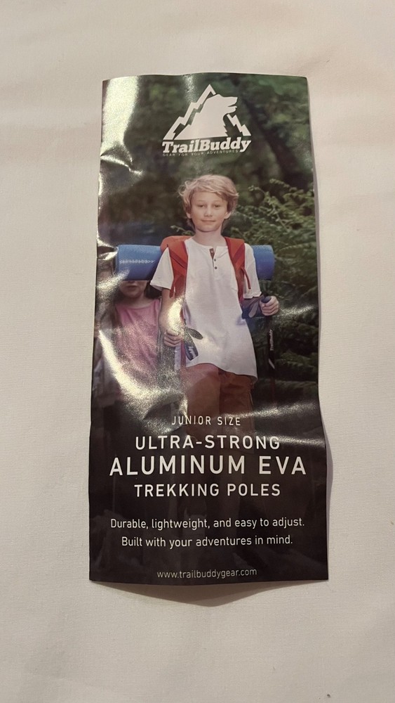TrailBuddy Trekking Aluminum Eva Hiking Poles, Pair of 2, Junior Size – NEW