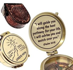 Brass Compass Psalm 32:8 – “I Will Guide You Along the Best Pathway” – 2