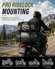 Waterproof Motorcycle Dry Bag, Tail Saddle Luggage with 4 Quick 60 liters