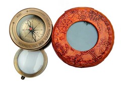 Military Metal Hiking Compass with Magnifier, Professional Boy Scout Compasses