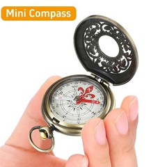 Mini Hiking Brass Compass, Waterproof Pocket Compass, Antique Nautical…