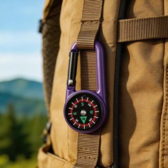 24pcs Metal Carabiner Compass Mini Pocket ClipOn Keychain for Outdoor Hiking Ca