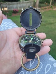 Vintage Working LENSATIC Engineer COMPASS – 2″ Made in Japan – Glow In The Dark