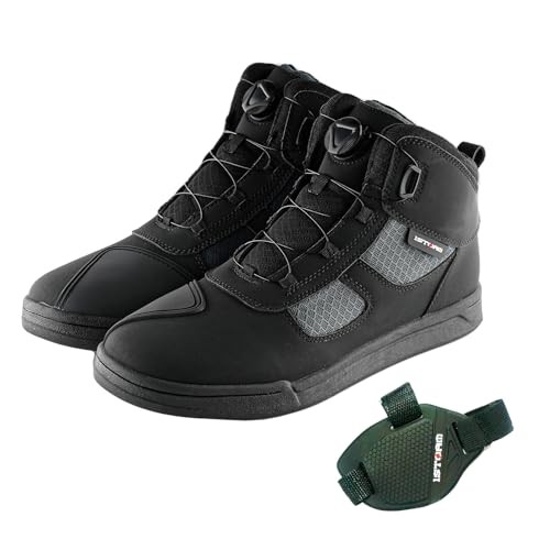 Men’s Motorcycle Boots Rider Racing Hiking Trekking 11 Hw009 Black Gray
