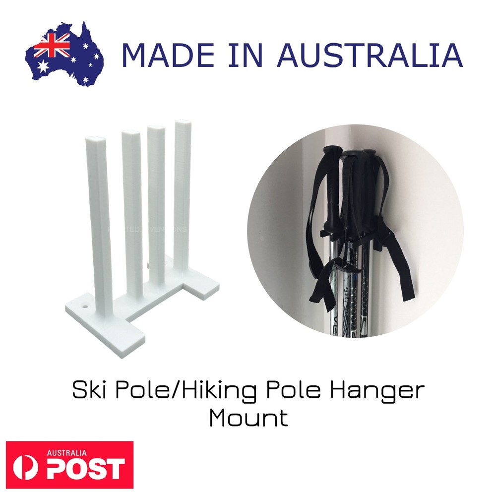 Ski Pole & Hiking Pole Hanger Mount – Wall Storage Hook for Trekking & Snow Pole
