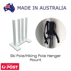 Ski Pole & Hiking Pole Hanger Mount – Wall Storage Hook for Trekking & Snow Pole