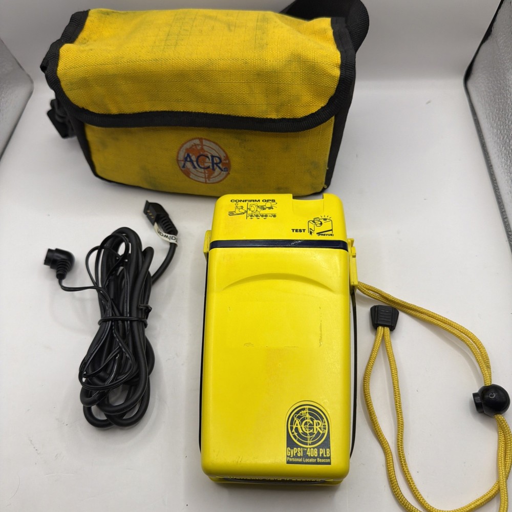 ACR GyPSI 406 PLB Personal Locator Beacon 406 MHz PLB-100 Case+Cable – Power ON