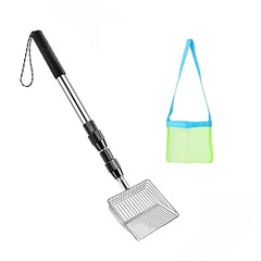 Beachcombing Beach Sand Scoop Rotary Locking Mechanism Mesh Collection Bag