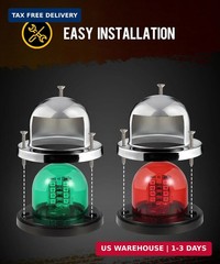 Partsam 2Pcs Marine Boat LED Bow Navigation Lights, Red Green Deck Port Side Sta