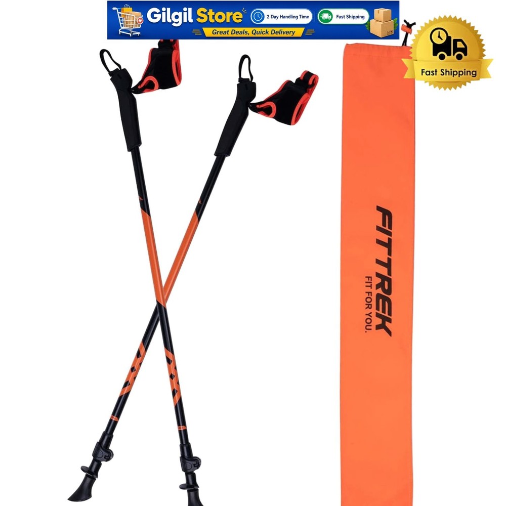 2-Pack Ultralight Aluminum Nordic Walking Poles – Ergonomic Adjustable Sticks
