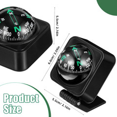 Car Compass Ball for Dashboard, Adjustable Auto Compass Dash Mount, Universal Ac