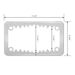 60392 Chrome Shark Teeth Motorcycle License Plate Frame 7-1/2″x4-1/16″
