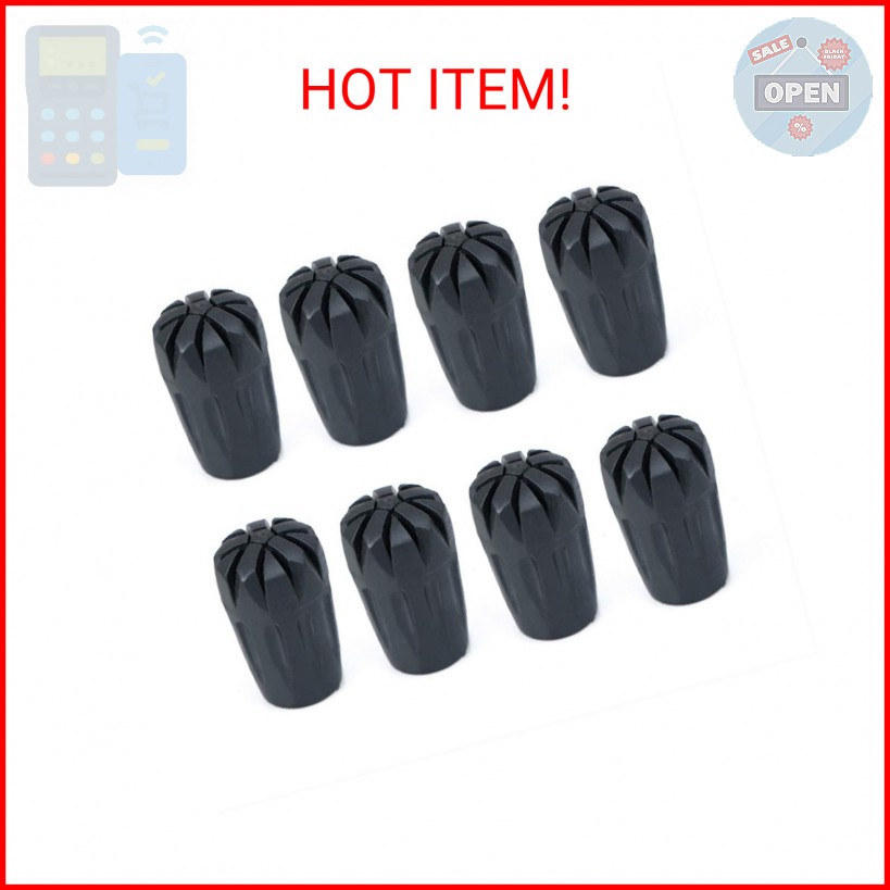 ANIUHL 8 Piece Rubber Trekking Pole Tips Hiking Walking Sticks Caps Ends Replace