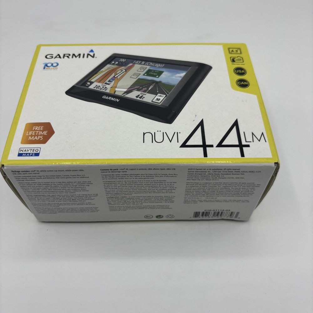 Garmin Nuvi 44LM With Lifetime Maps With Original Box