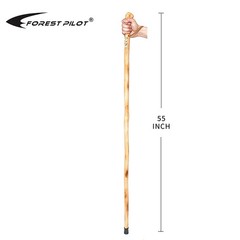 Root Head Wooden Walking Stick with Old Man Face Carving(Nature Color, 55 Inc…