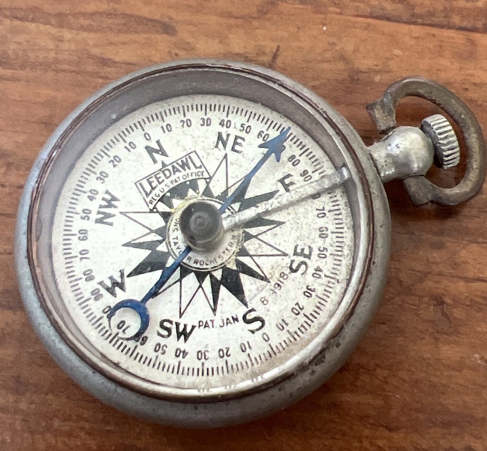 Leedawl Short & Mason Taylor Rochester N.Y. Vintage Pocket Compass, Works