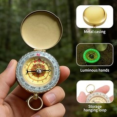 Camping Survival Compass – Glow in Dark Waterproof Military Compass Mini