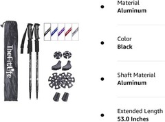 Ultralight Nordic Walking Trekking Poles with Anti-Shock & Quick Lock System