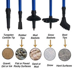 Trekking Poles 2 Pack Shock Absorbing Adjustable Collapsible All Terrain