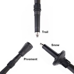 Lightweight Collapsible Folding Trekking Pole, Adjustable Height 13″-53″, Black