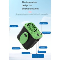 Cooling Fan Device 3 Speed Fan Camping Outdoors 2400mAh Battery Capacity