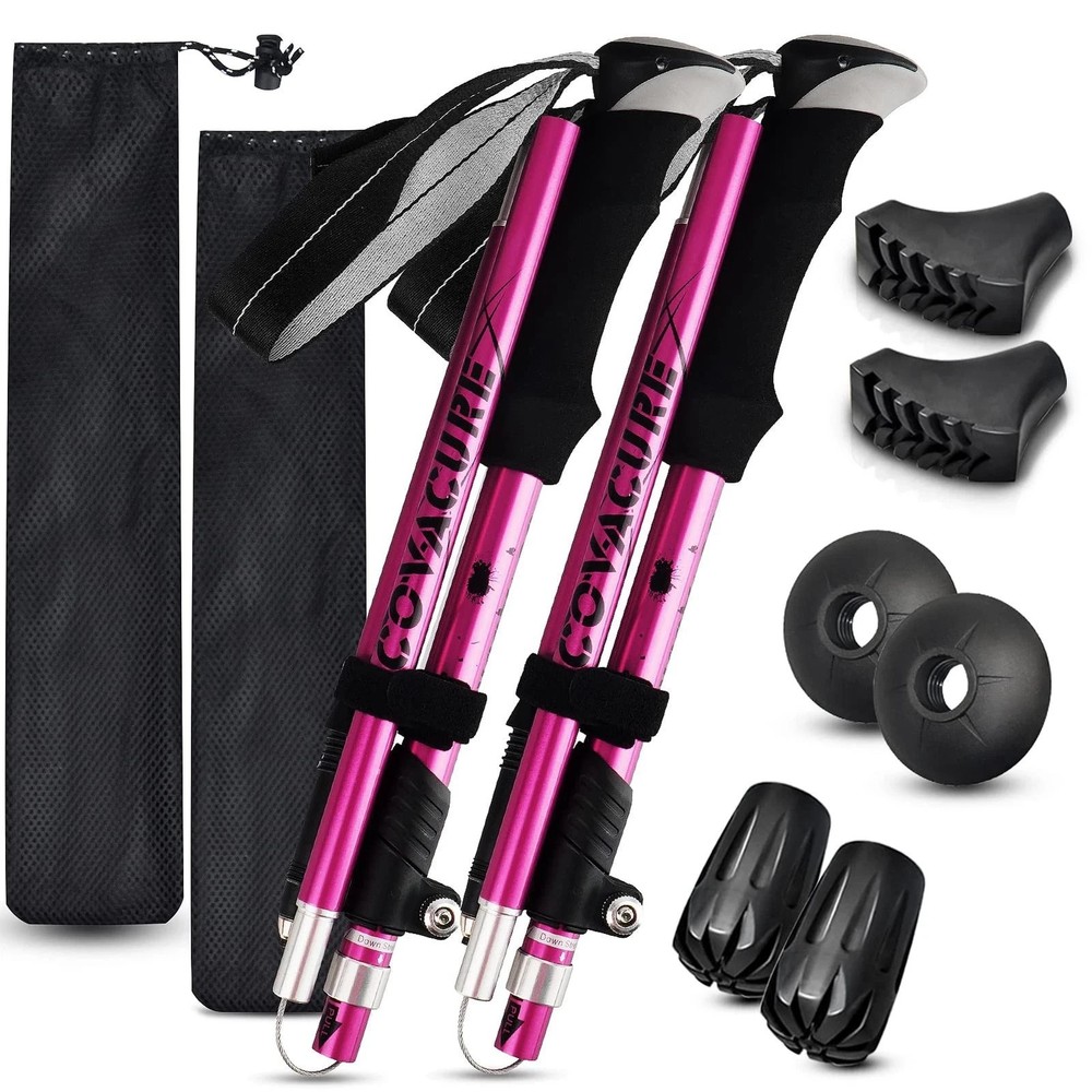 Covacure Hiking Poles Collapsible Trekking Poles – Aluminum Alloy 7075 Walkin…
