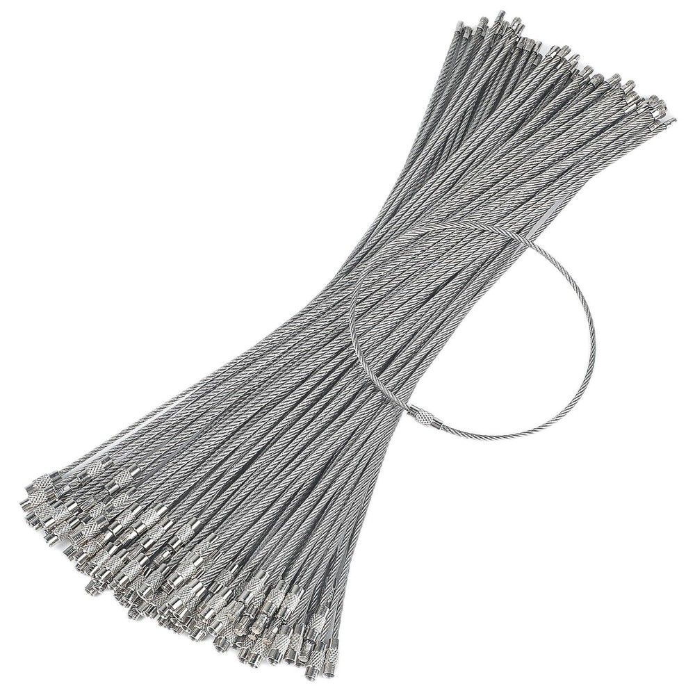 Pawfly 10 Inch Wire Keychain Cable Large Stainless Steel Key 10 inch, Silver