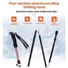 Folding Trekking Pole Aluminum Alloy Portable Scalable Outdoor Sport Hiking Cane