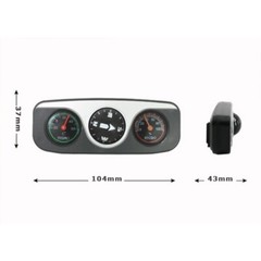 Universal Car Interior 3-in-1 Compass Thermometer Hygrometer Gauge for Dashboard