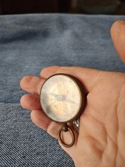Antique Brass Compass Made In France
