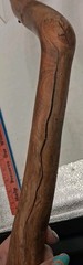 Natural Twisted Wood Hiking Stick – Handmade-Painted Design Initialed Look Read