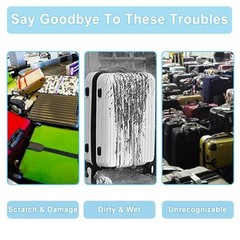 Clear Luggage Cover Protector Bag with Tag – Transparent PVC 24-Inch Black