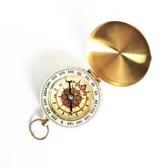 Luminous Brass+ABS Watch Style Military Army Compass Outdoor Camping Keychain
