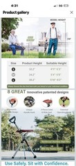 STEP2GOLD Ta-Da Chair Series 2, Portable Trekking Hiking Pole – 36.2” Black