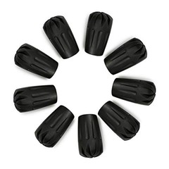 Black Rubber Diamond Trekking Pole Tip Protectors – Hiking 9PCS Bullet Tips